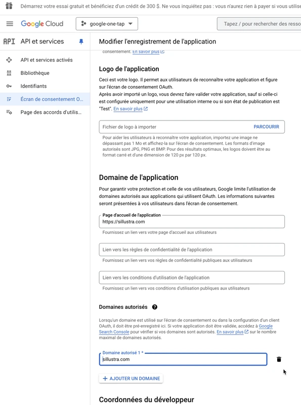 Entrez vos informations