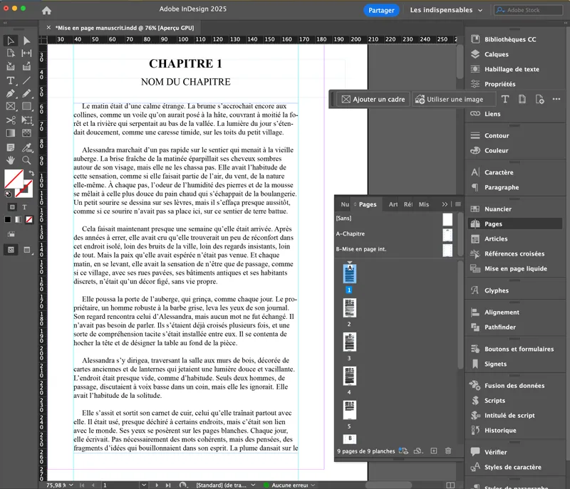 InDesign Manuscrit