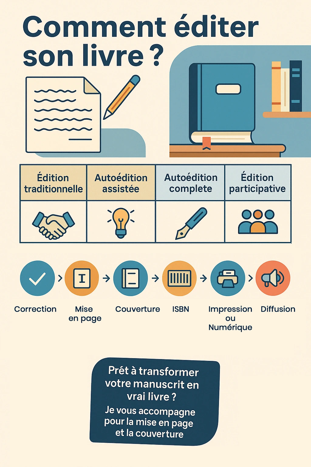 Infographie comment éditer son livre